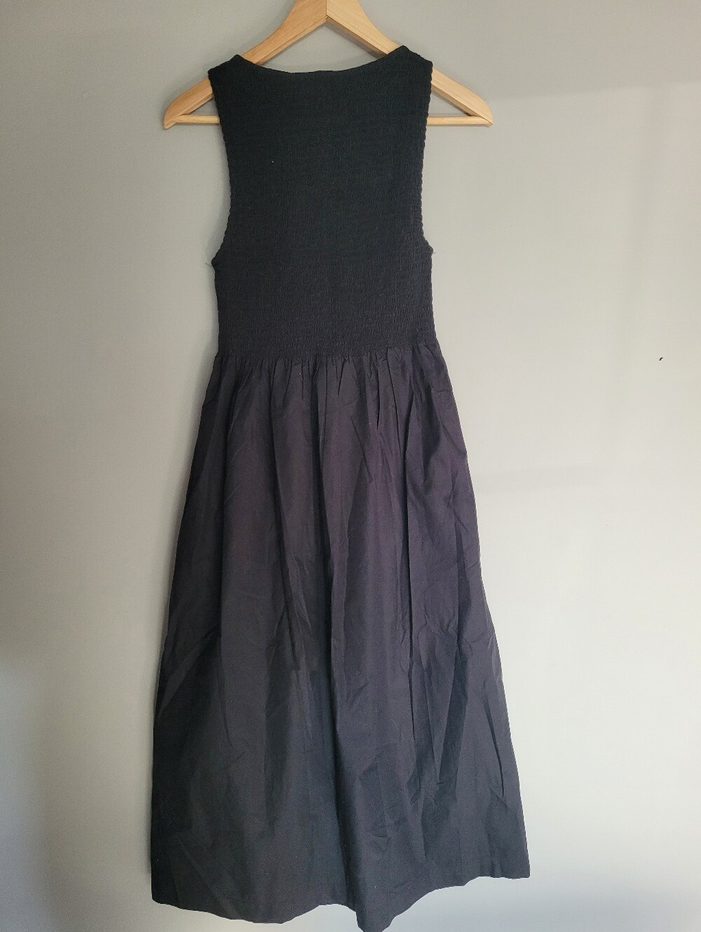 NWT Quince 100% Organic Cotton Poplin Boat Neck Maxi Dress - Black XS - Picture 3 of 10